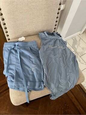 Shanae Justin Women's Sky Blue Tank & Shorts Sleep Set